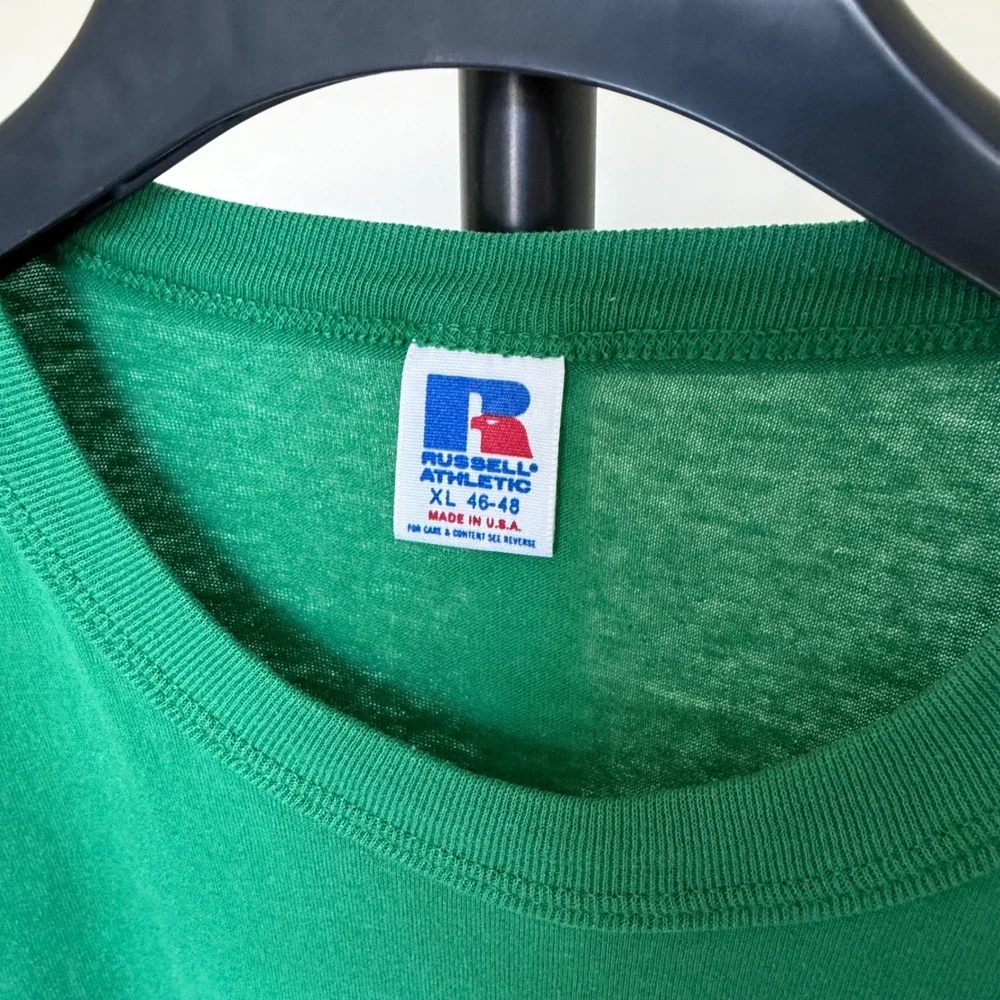 Vintage 70's Russell Athletic‎ Michigan State T Shirt XL Green Single Stitch USA